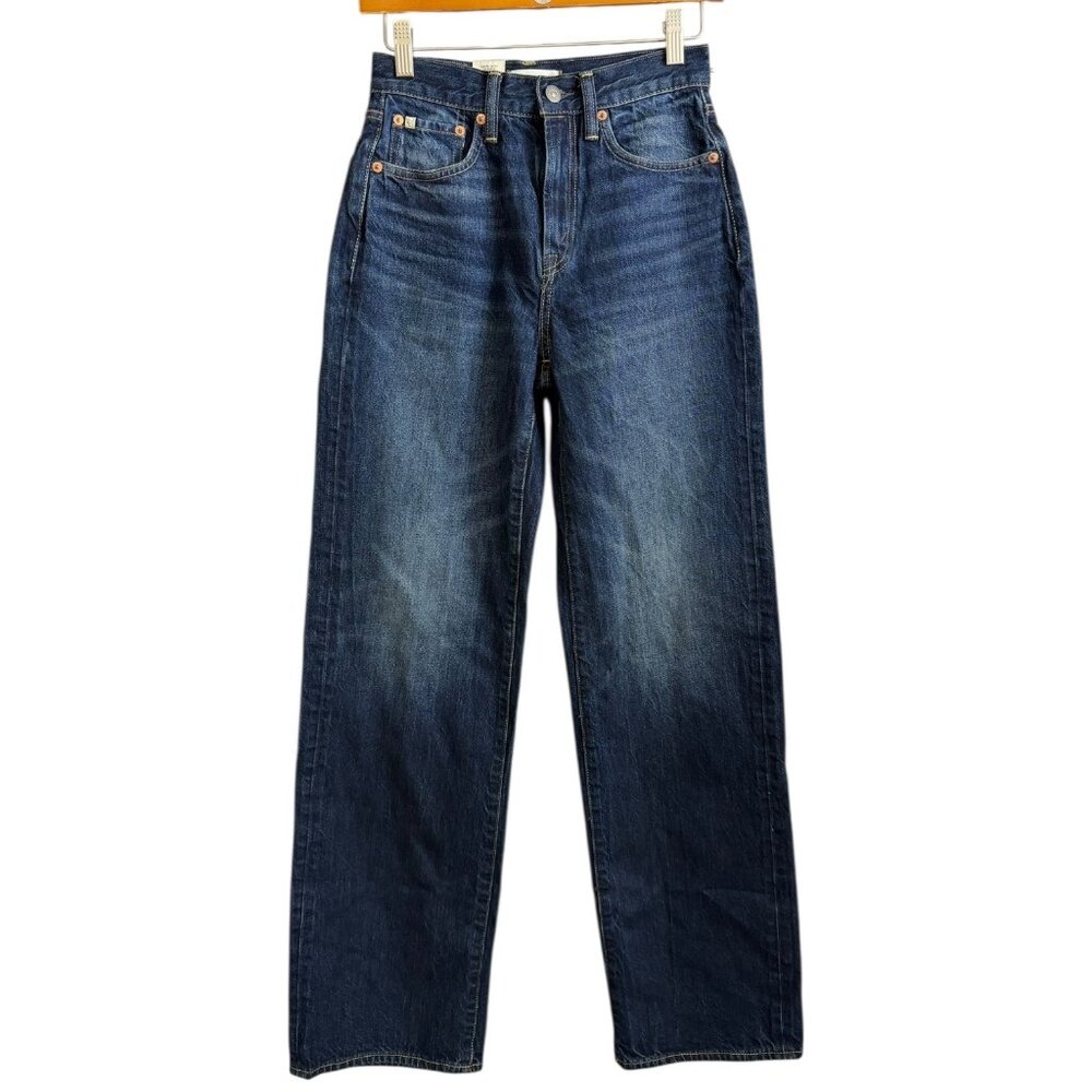 American AE77 Stovepipe Jeans Dark Wash 00 Reg Straight Leg Minimalist Capsule